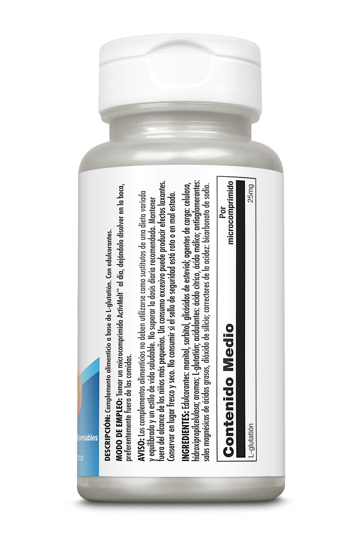 L-GLUTATION 25MG - 90COMPRIMIDOS SUBLINGUALES SABOR NARANJA