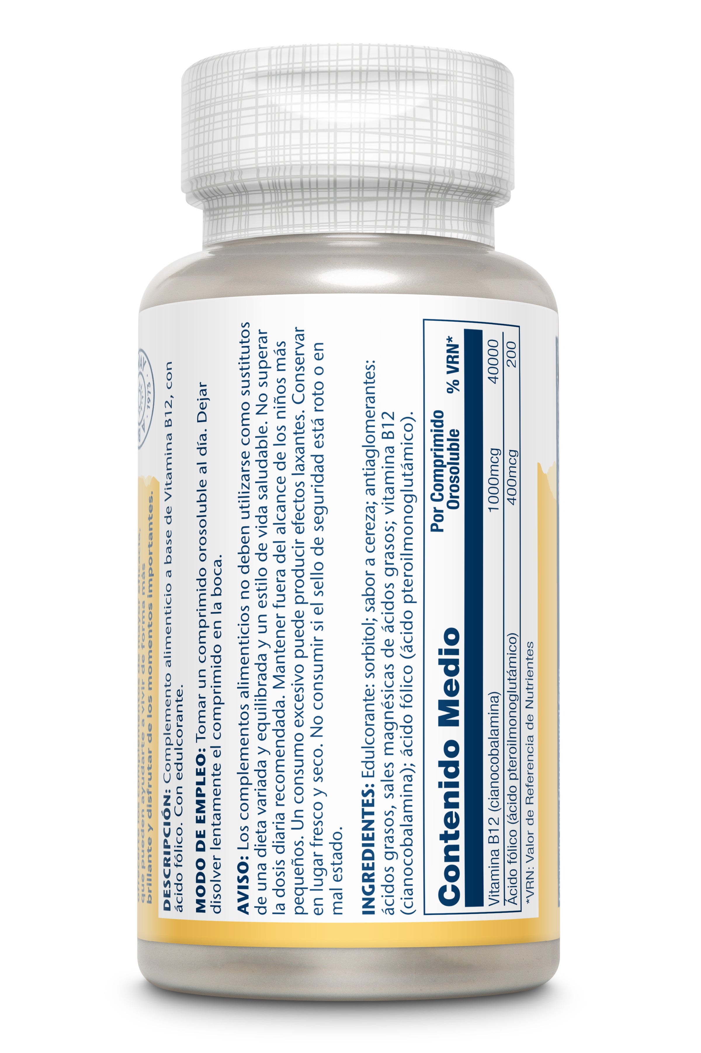 VITAMINA B-12 1000 MCG CON ACIDO FOLICO - 90 COMPRIMIDOS OROSOLUBLES