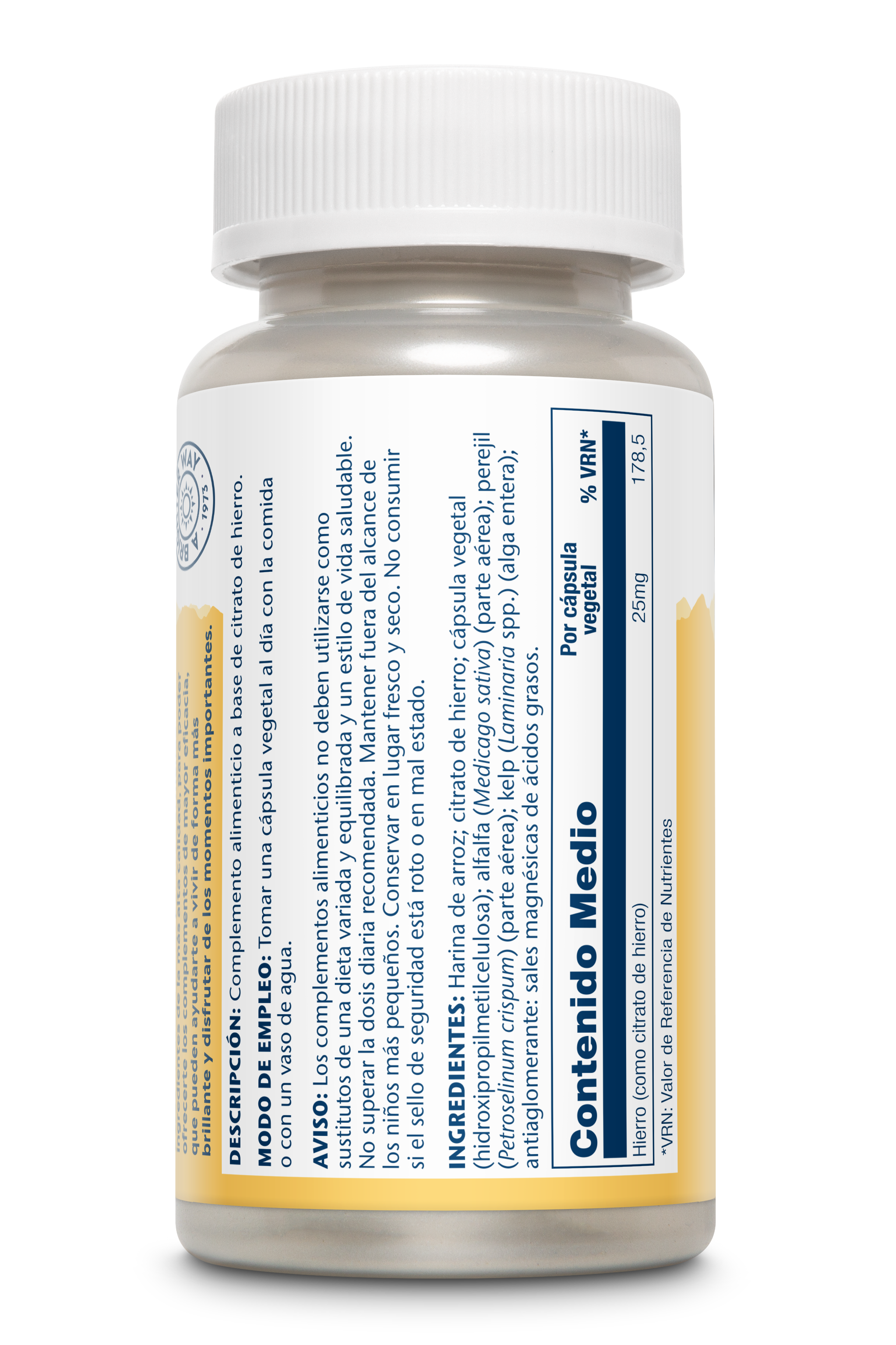 IRON 25 MG - HIERRO - 60 VEGCAPS