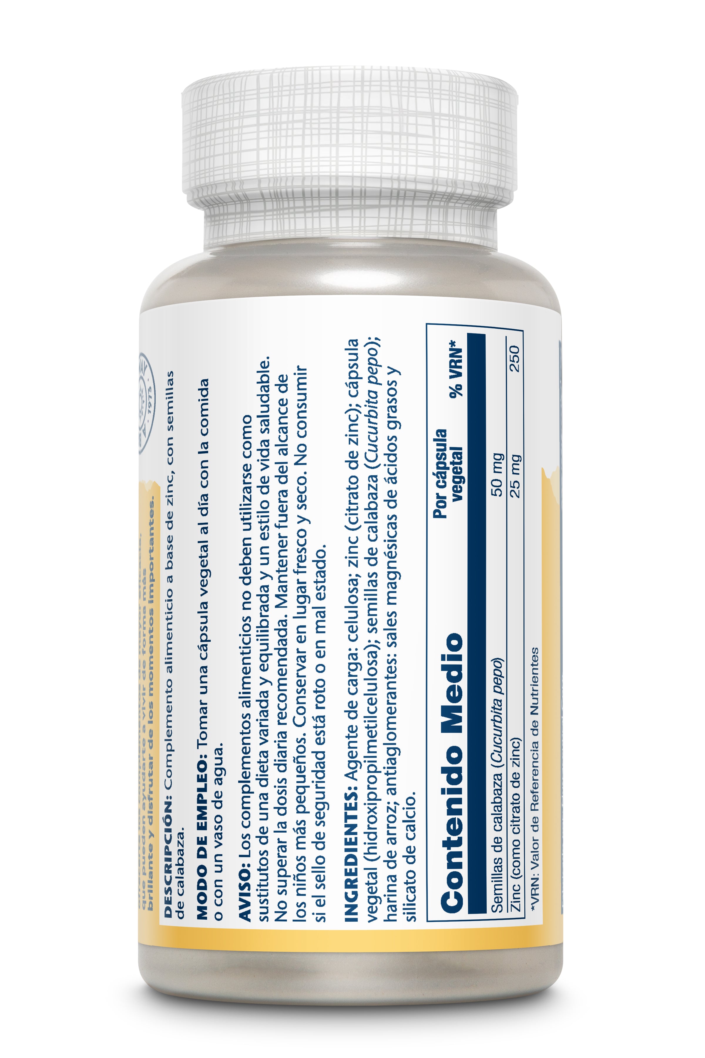 ZINC CON SEMILLAS DE CALABAZA - 60 VEGCAPS