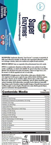 SUPER ENZYMES - 60 COMPRIMIDOS