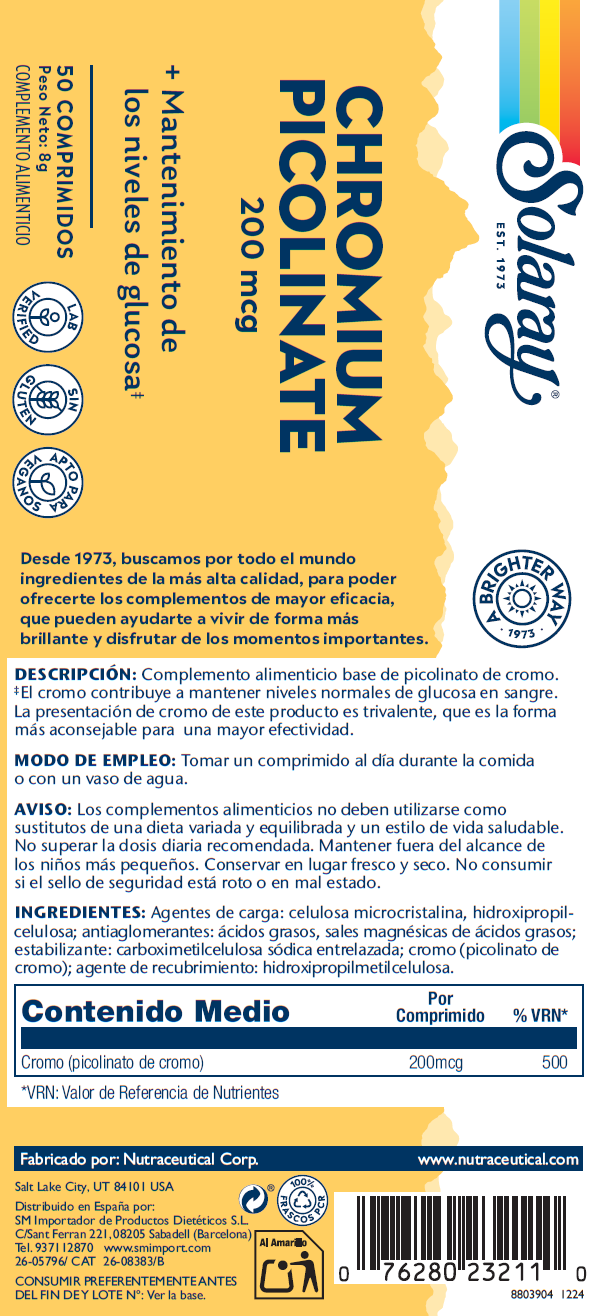 CROMO PICOLINATO 200 MCG - 50 COMPRIMIDOS