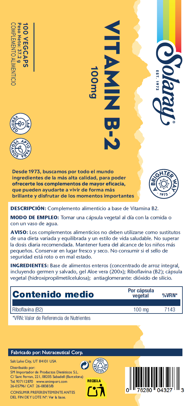 VITAMINA B-2  - 100 VEGCAPS