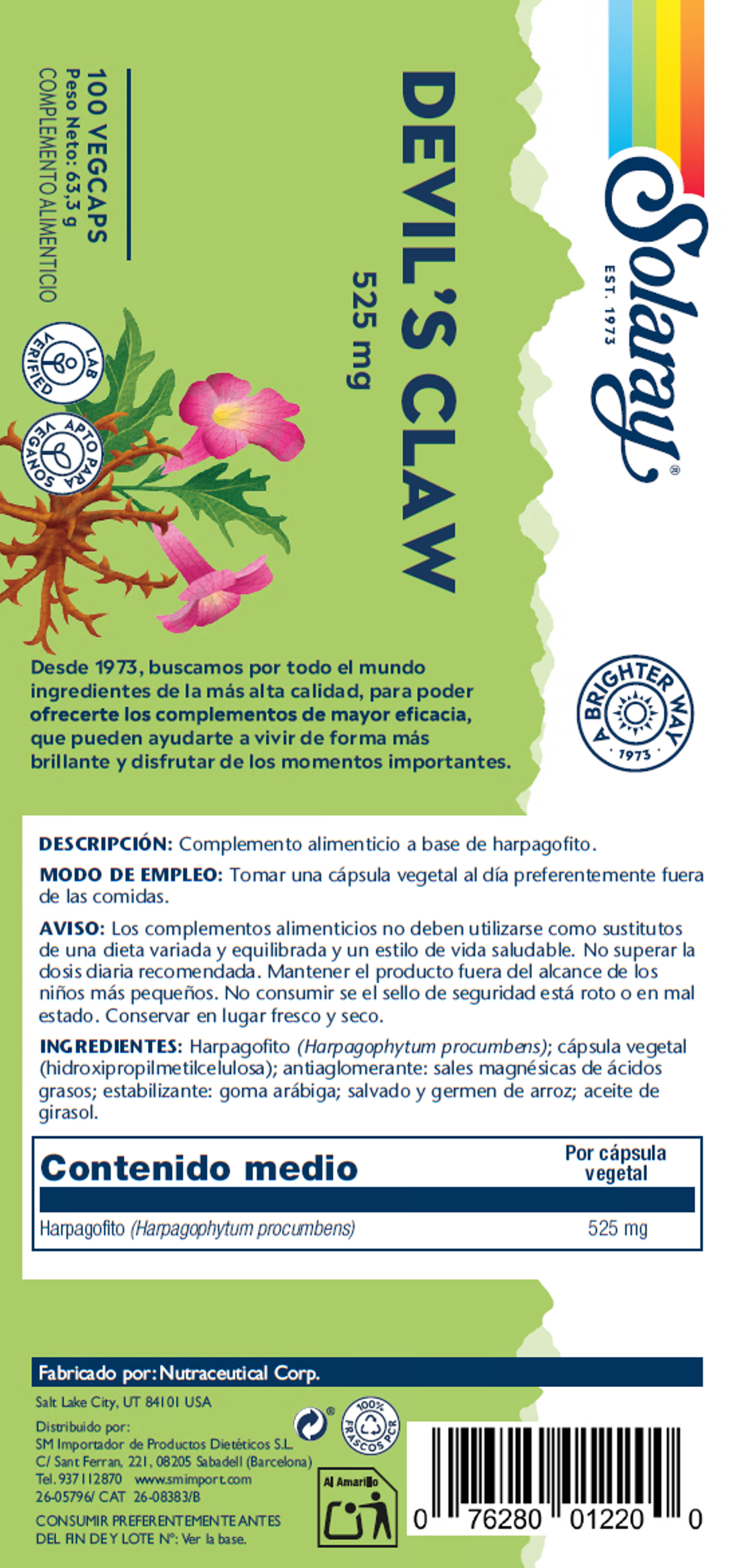 DEVIL'S CLAW (HARPAGO) - 100 VEGCAPS