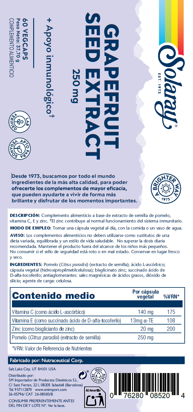 GRAPEFRUIT SEED - 60 VEGCAPS