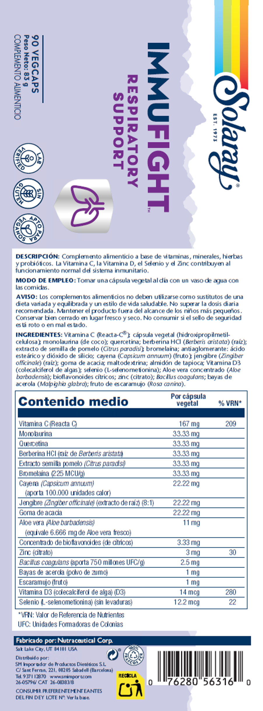 RESPIRATORY SUPPORT IMMUNFIGHT - 90 VEGCAPS