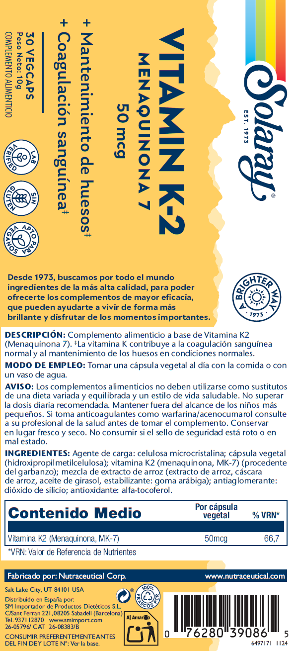 K2 (MENAQUINONE7) -30 VEGCAPS (ES)