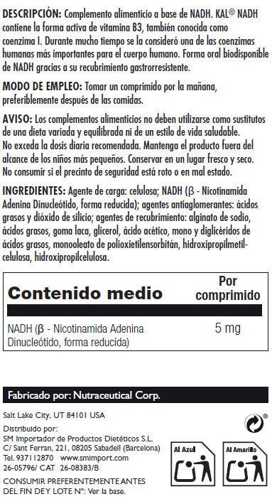 NADH 5MG. - 30 COMPRIMIDOS