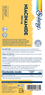 NIACINAMIDE 500 MG - 100 VEGCAPS