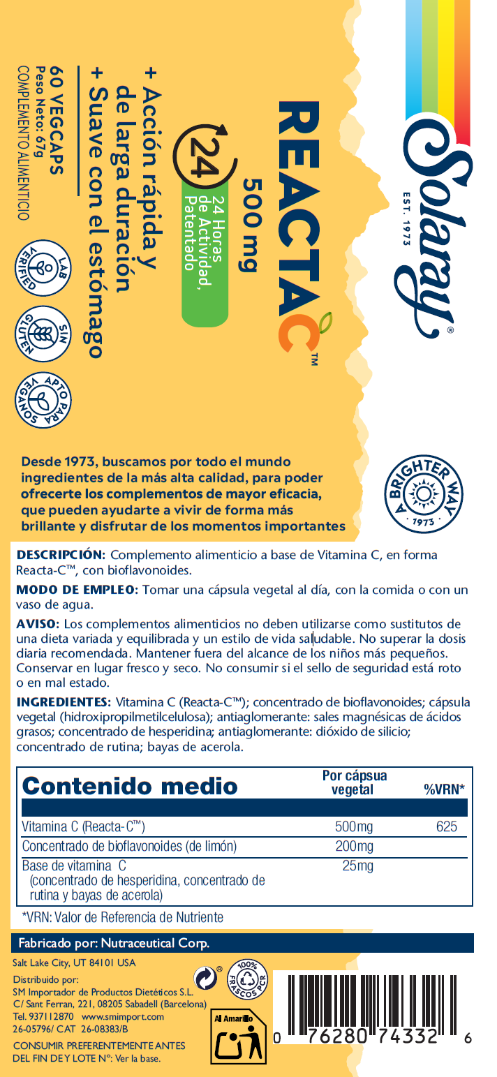REACTA- C 500 MG - 60 VEGCAPS