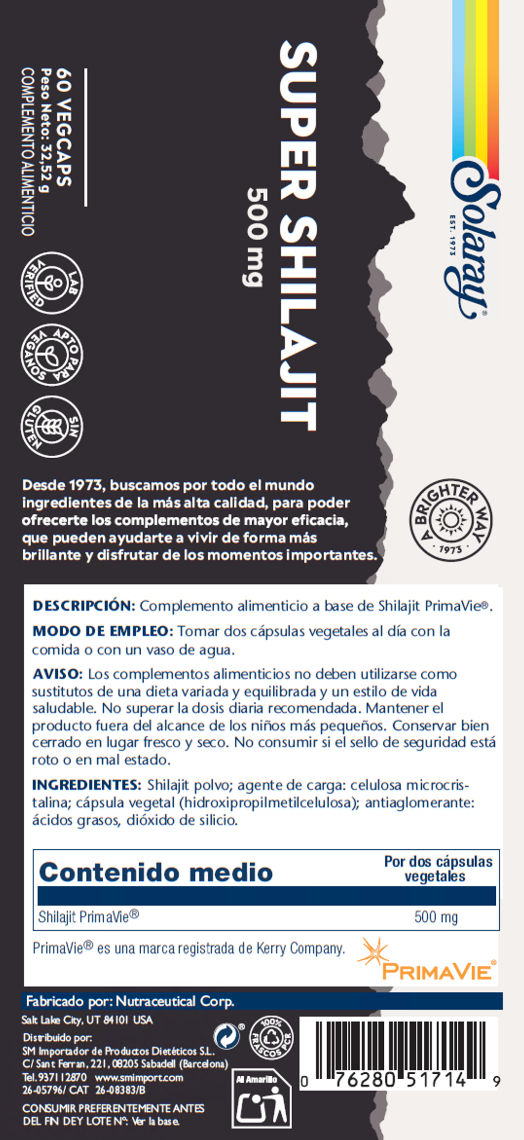 SUPER SHILAJIT 500 MG - 60 VEGCAPS