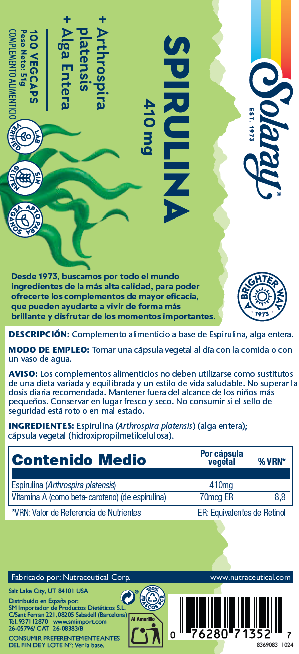 SPIRULINA  - 100 VEGCAPS