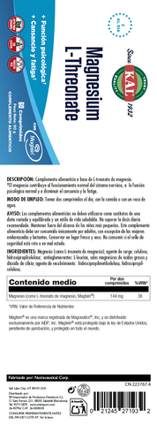 MAGNESIUM L-THREONATE - 60 COMPRIMIDOS (MAGTEIN)