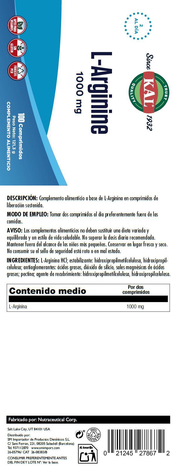 L-ARGININE A/R - 120 COMPRIMIDOS