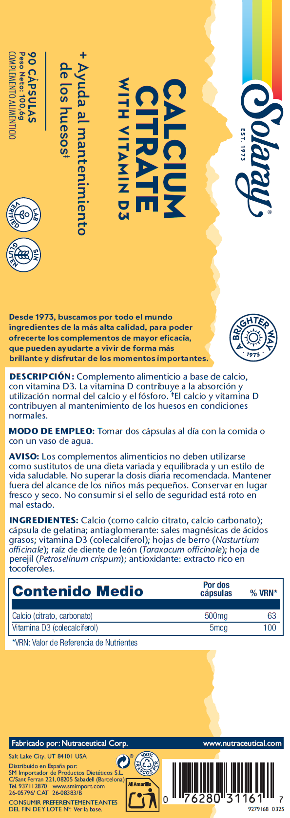 CALCIO CITRATO CON VITAMINA D3 - 90 CAPSULAS