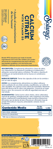 CALCIO CITRATO CON VITAMINA D3 - 90 CAPSULAS