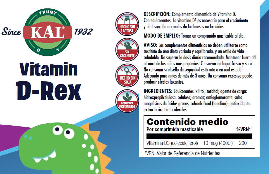 VITAMINA D REX - 90 DINOS MASTICABLES