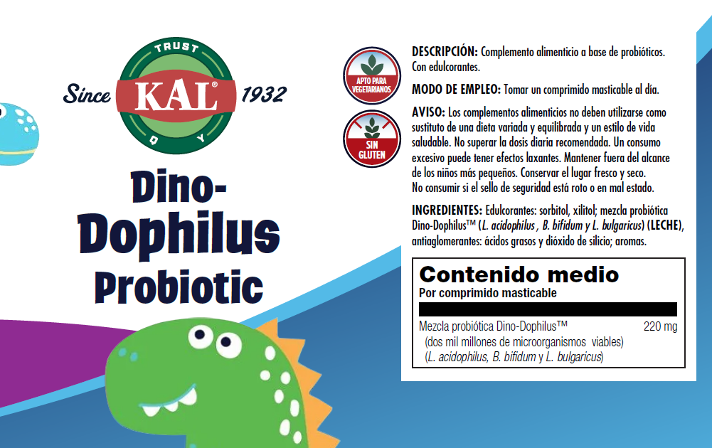 DINODOPHILUS - 60 DINOS MASTICABLES (SABOR CEREZA)