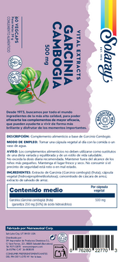 GARCINIA CAMBOGIA 500MG - 60 VEGCAPS