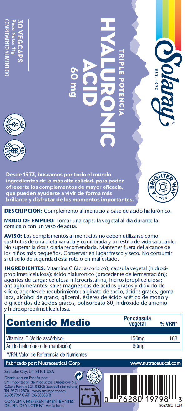 HYALURONIC ACID 60 MG- 30 VEGCAPS