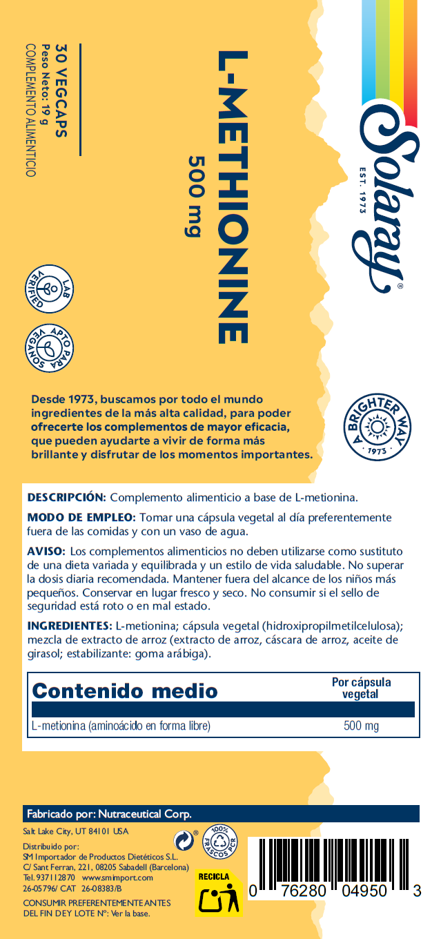 L- METHIONINE - 30 CÁPSULAS