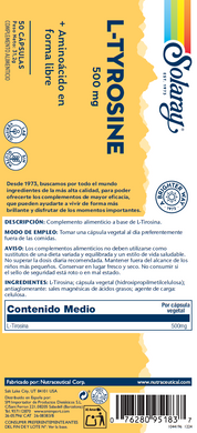 L-TYROSINA - 50 VEGCAPS