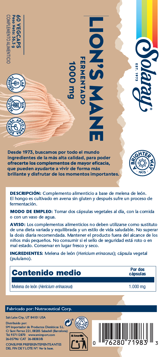 MELENA DE LEON (LION'S MANE) - 60 CÁPSULAS VEGETALES