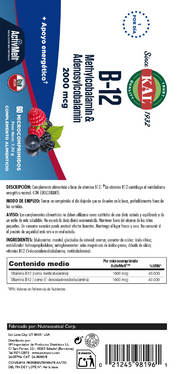 B12 METHYLCOBALAMIN & ADENOSYLCOBALAMIN - 60 MICROCOMPRIMIDOS