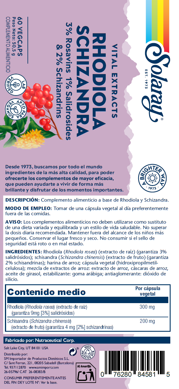 SCHIZANDRA & RHODIOLA - 60 VEGCAPS