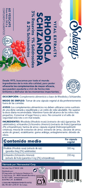 SCHIZANDRA & RHODIOLA - 60 VEGCAPS