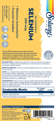 SELENIO 200 MCG SIN LEVADURA - 90 VEGCAPS