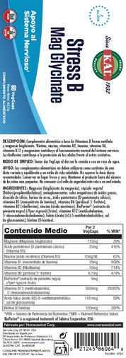 STRESS B & MG GLYCINATE - 60 VEGCAPS