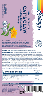 UÑA DE GATO (CAT'S CLAW)  - 30 VEGCAPS