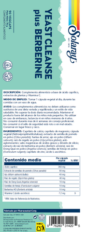 YEAST CLEANSE CON BERBERINE - 90 VEGCAPS