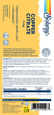 COBRE CITRATO 2 MG - 60 VEGCAPS