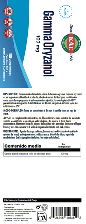 GAMMA ORYZANOL - 100 COMPRIMIDOS