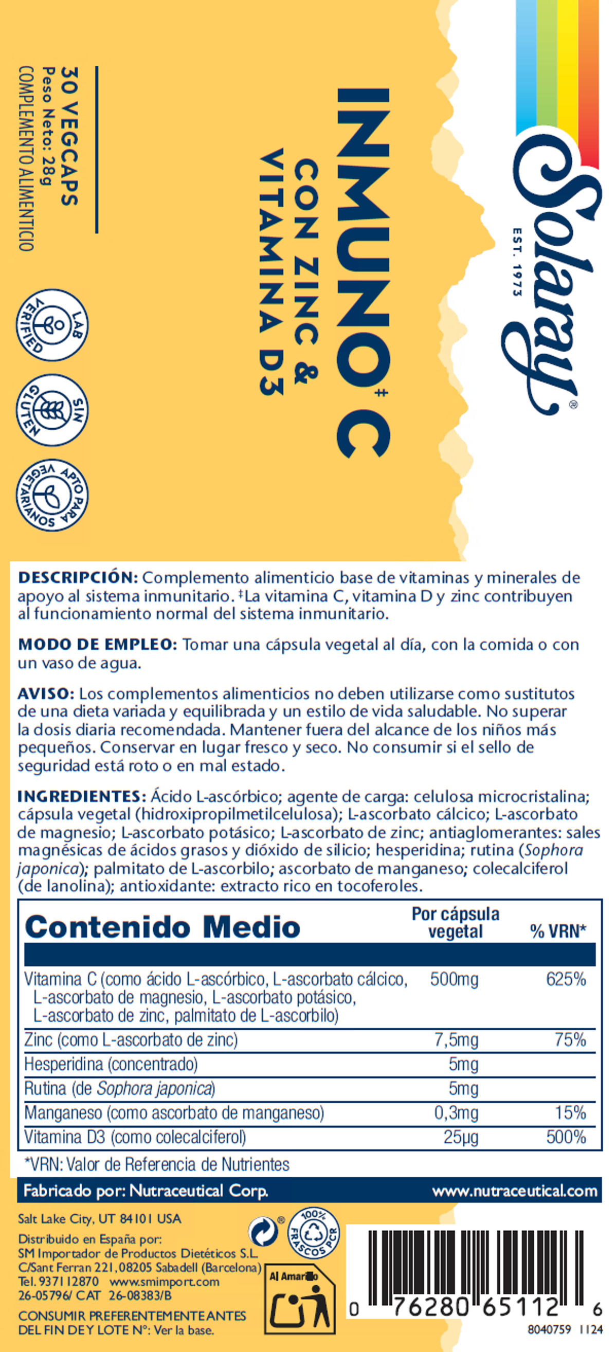 INMUNO C (C+D3+Zinc) - 30 VEGCAPS