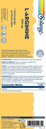 L-ARGININE - 100 VEGCAPS