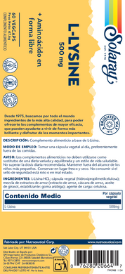 L-LYSINE 500 - 60 VEGCAPS