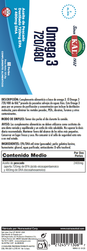 KAL OMEGA 3 720/480 - 60 PERLAS(ES)