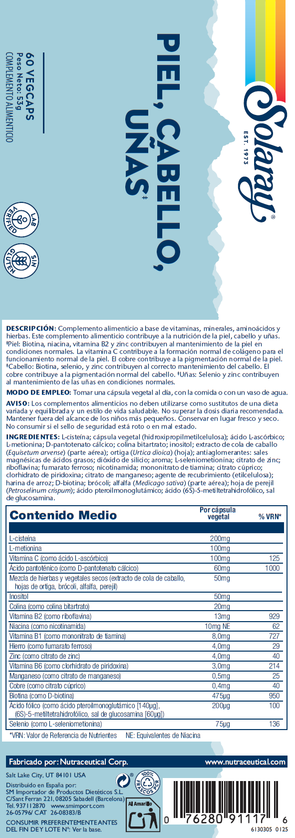 PIEL CABELLO UÑAS - 60 VEGCAPS