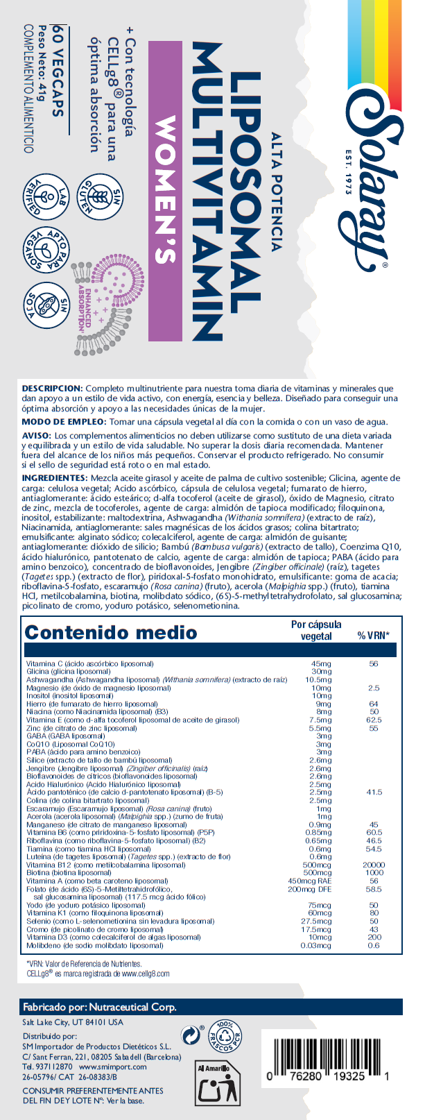WOMENS LIPOSOMAL MULTIVITAMINICO - 60 VEGCAPS