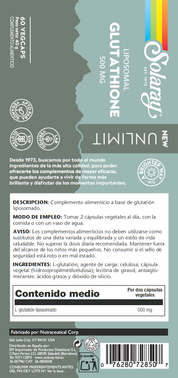GLUTATHIONE LIPOSOMAL UNLIMIT 500 MG. - 60 VEGCAPS