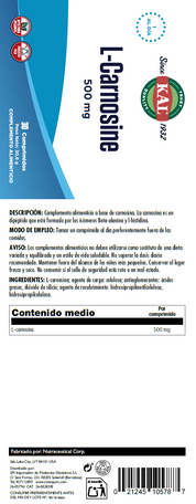 L- CARNOSINE - 30 COMPRIMIDOS