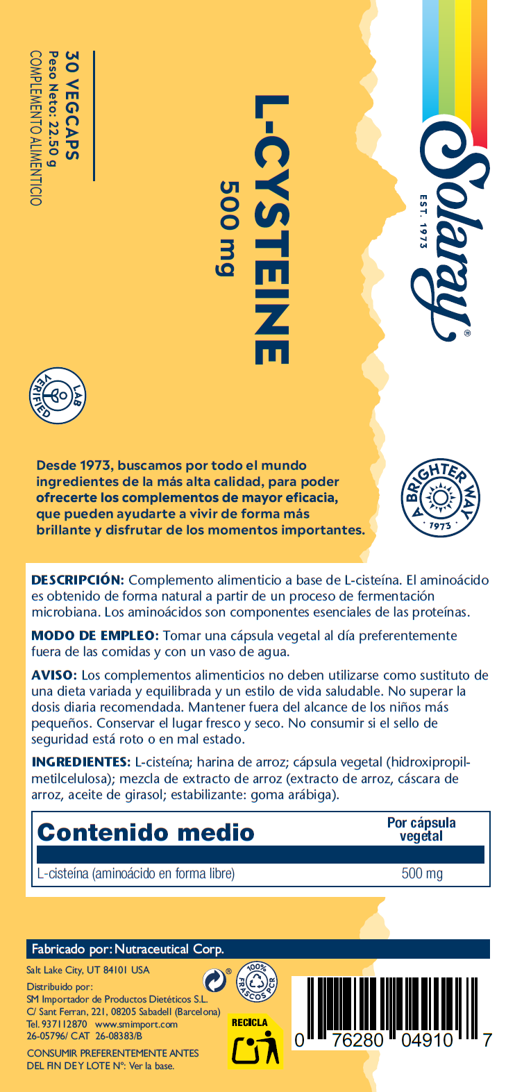 L-CYSTEINE - 30 VEGCAPS