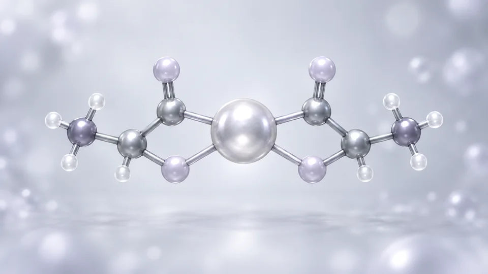 Molécula de bisglicinato: un átomo de magnesio unido a dos moléculas de glicina