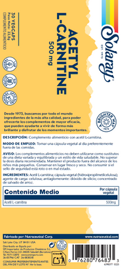 ACETYL L-CARNITINA - 30 VEGCAPS