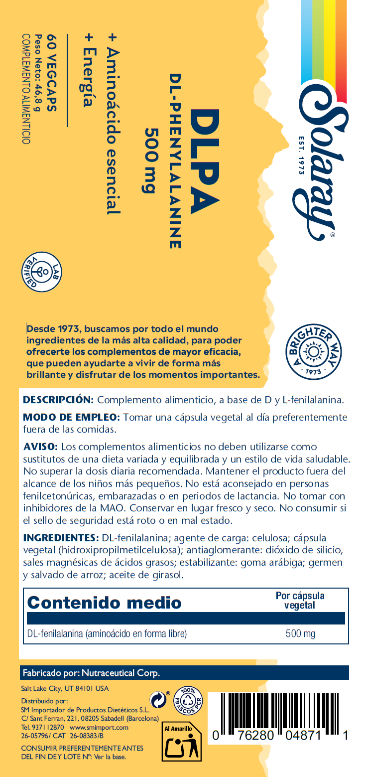 DLPA DL-PHENYLALANINE - 60 VEGCAPS