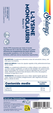 L-LYSINE & MONOLAURIN - 60 VEGCAPS