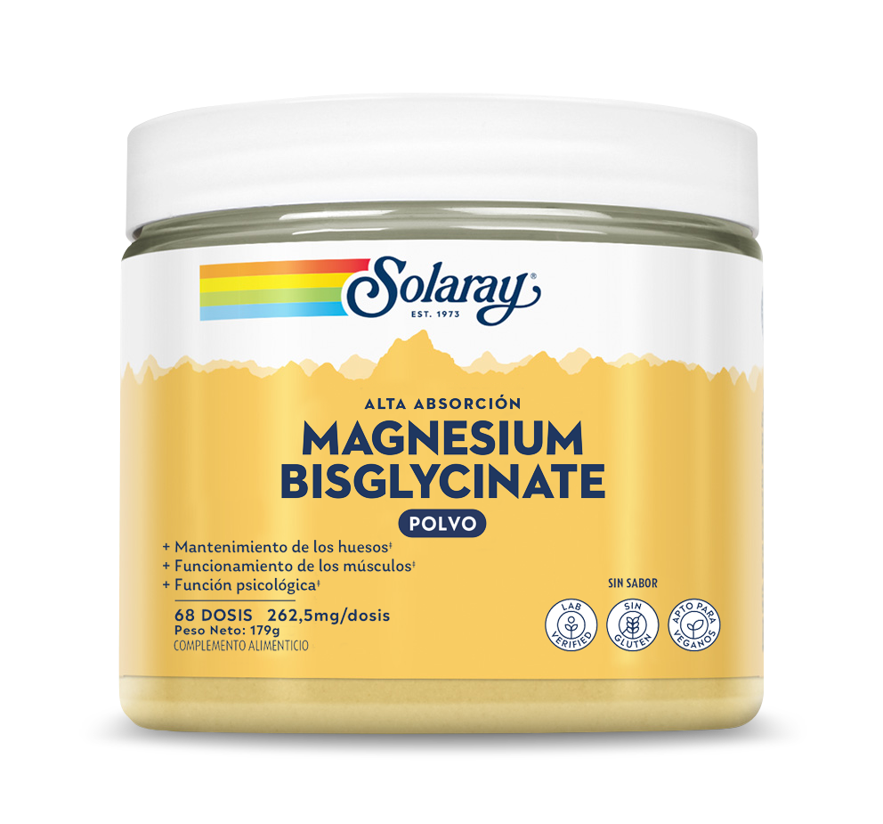MAGNESIO BISGLYCINATO EN POLVO - 179 GR. (68 DOSIS)